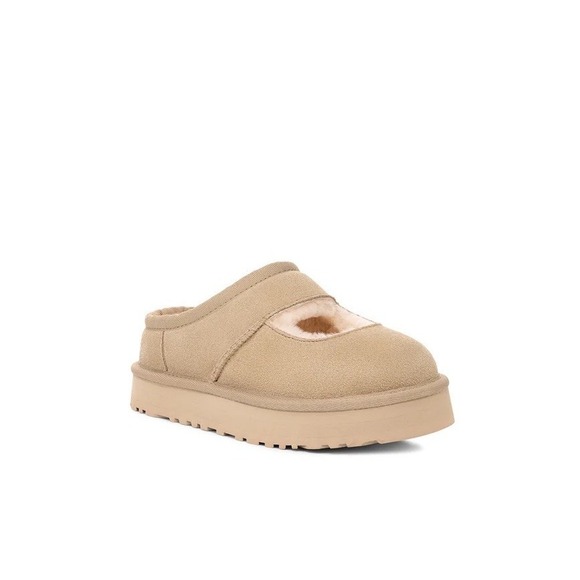 UGG K Bea Mary Jane Big Girls Size 4 Youth Slipper Slide On Mustard Seed NWB